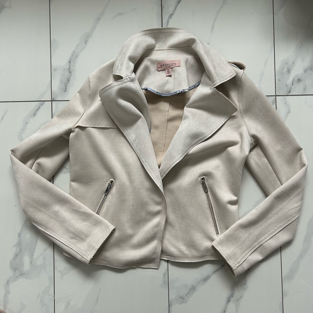 Faux suede beige jacket